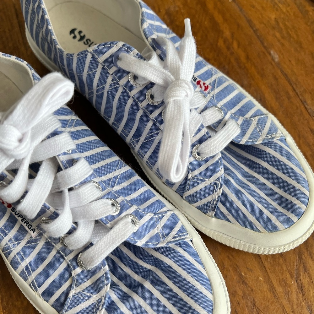 SUPERGA | Pinstripe Canvas Sneakers - Picture 3 of 10